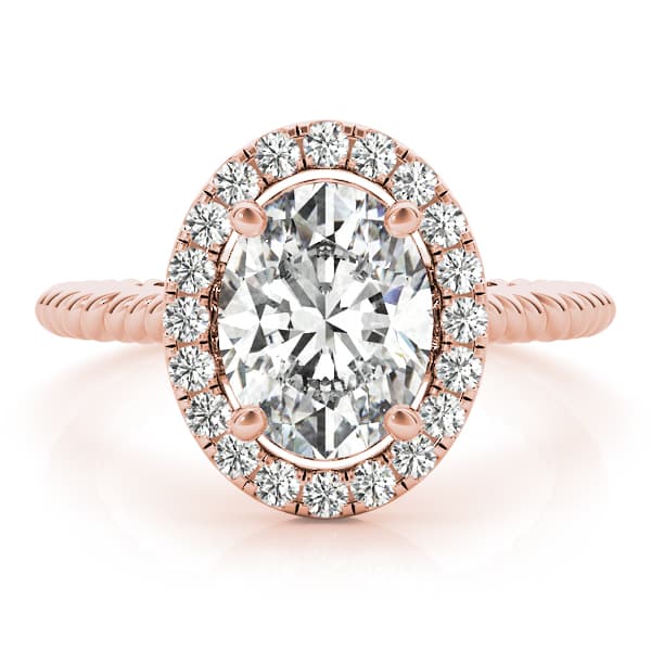 Oval Gemstone Ring, style 84674, On hand view in rose gold