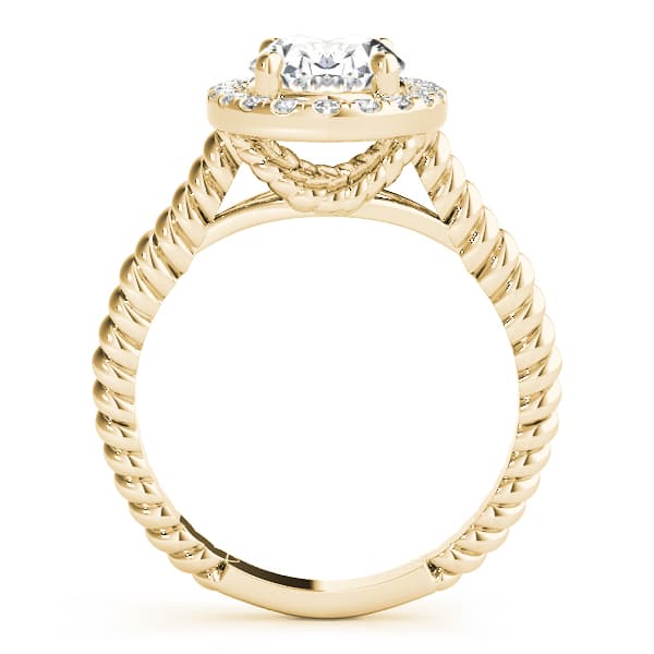 Oval Gemstone Ring, style 84674, Side view in yellow gold