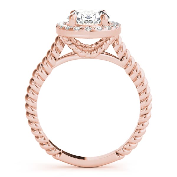 Oval Gemstone Ring, style 84674, Side view in rose gold