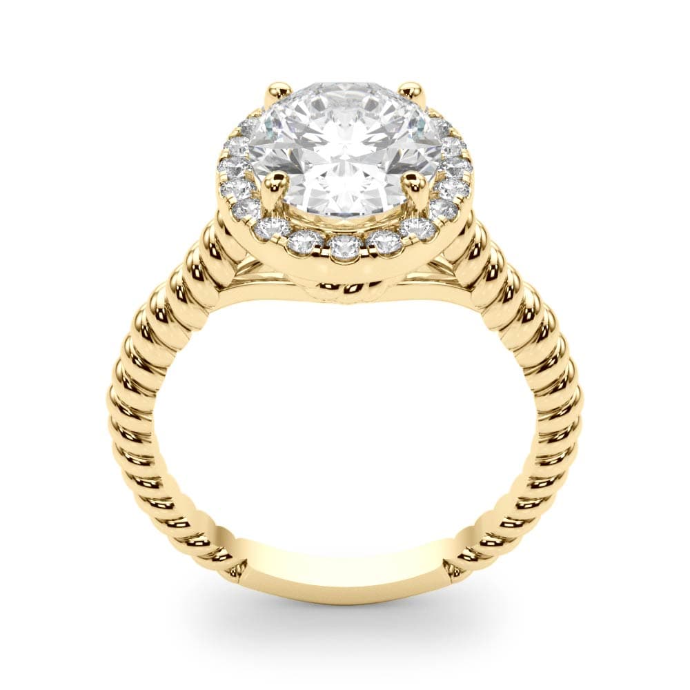 Oval Gemstone Ring, style 84674, Top view in yellow gold
