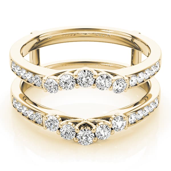 Curved Ring Wrap (0.55 ct. tw.), On hand view in yellow gold