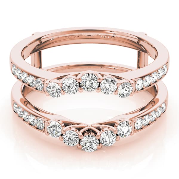 Curved Ring Wrap (0.55 ct. tw.), On hand view in rose gold