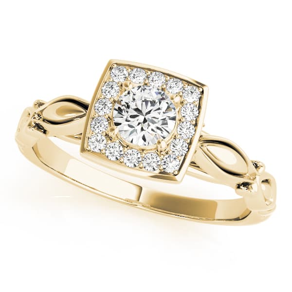 Engagement Ring, style 84679, Front view in yellow gold