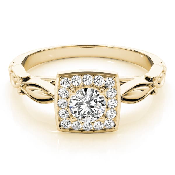 Engagement Ring, style 84679, On hand view in yellow gold