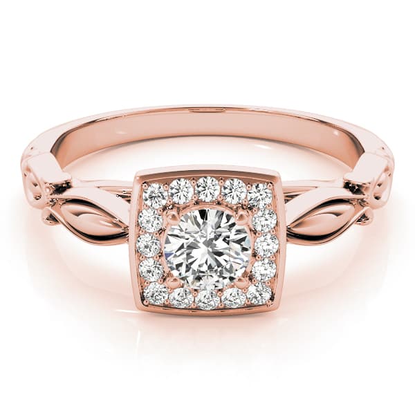 Engagement Ring, style 84679, On hand view in rose gold