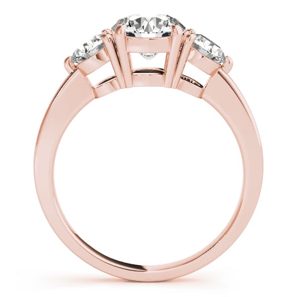 3-Stone Prong Set Engagement Ring, style 84683, Side view in rose gold