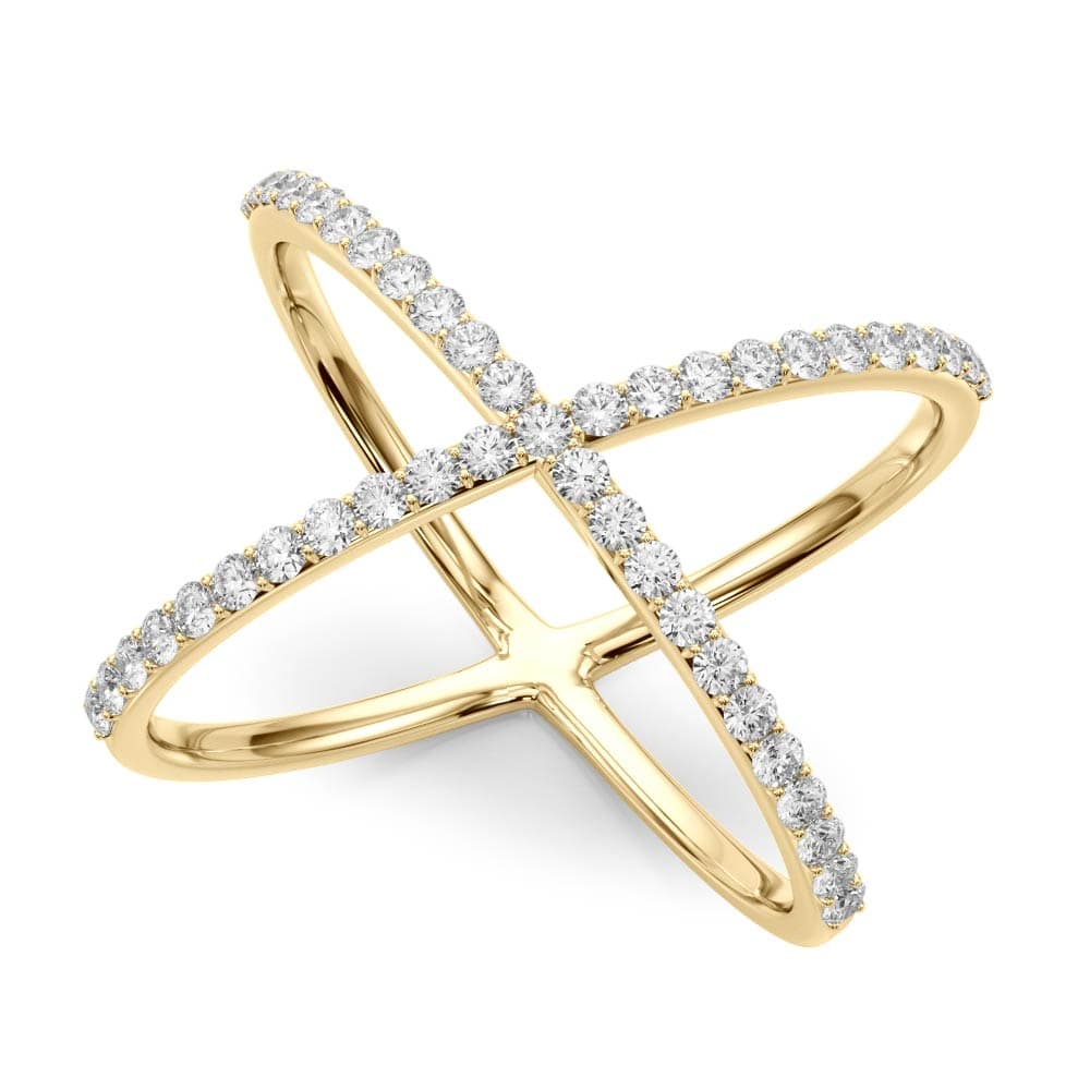 Criss Cross Diamond Ring (0.45 ct. tw.), Front view in yellow gold