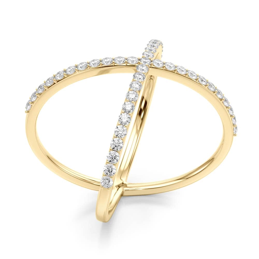 Criss Cross Diamond Ring (0.45 ct. tw.), Angle view in yellow gold