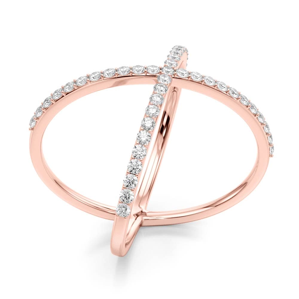 Criss Cross Diamond Ring (0.45 ct. tw.), Angle view in rose gold