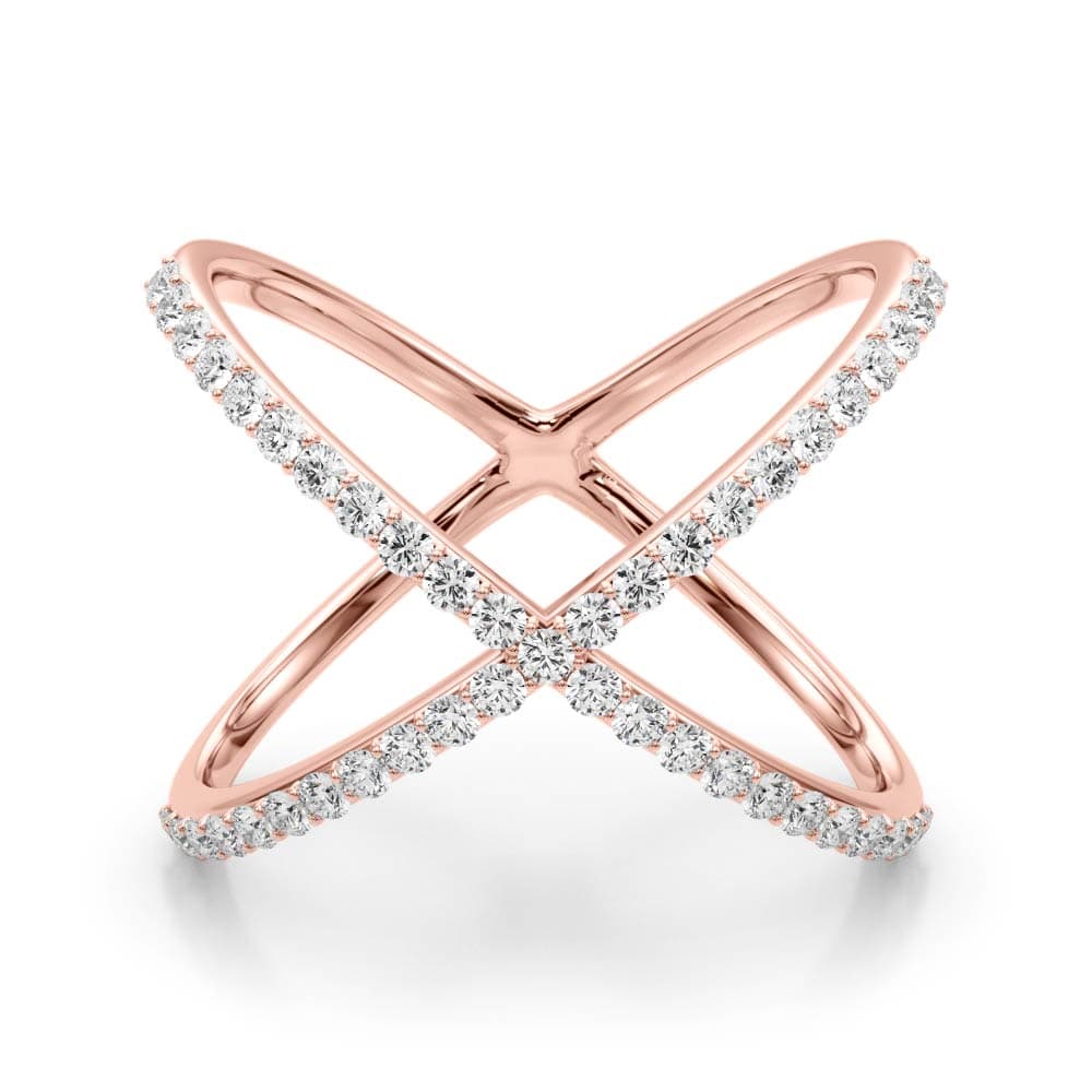 Criss Cross Diamond Ring (0.45 ct. tw.), On hand view in rose gold