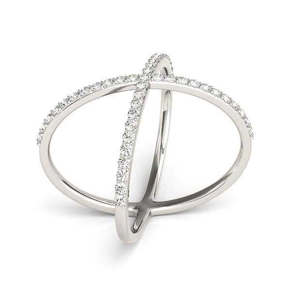 Criss Cross Diamond Ring (0.45 ct. tw.), On hand view in white gold or platinum