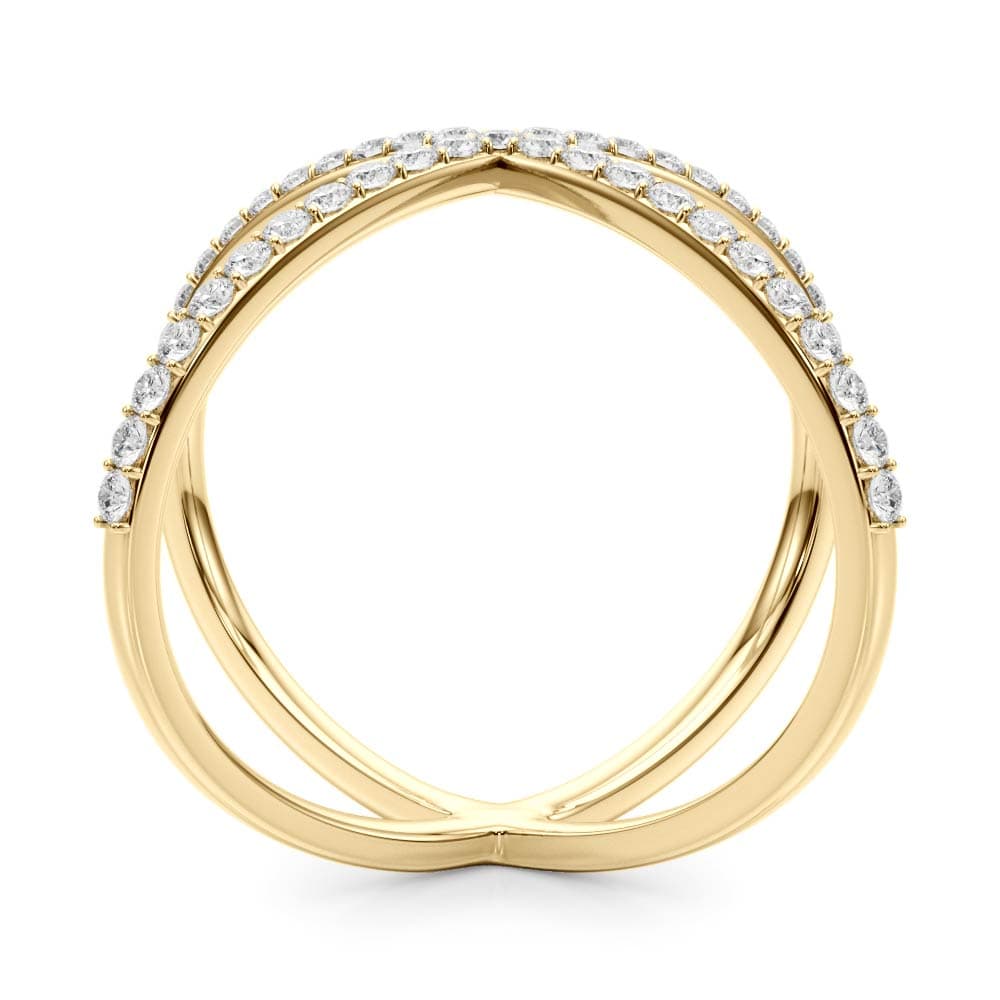 Criss Cross Diamond Ring (0.45 ct. tw.), Side view in yellow gold