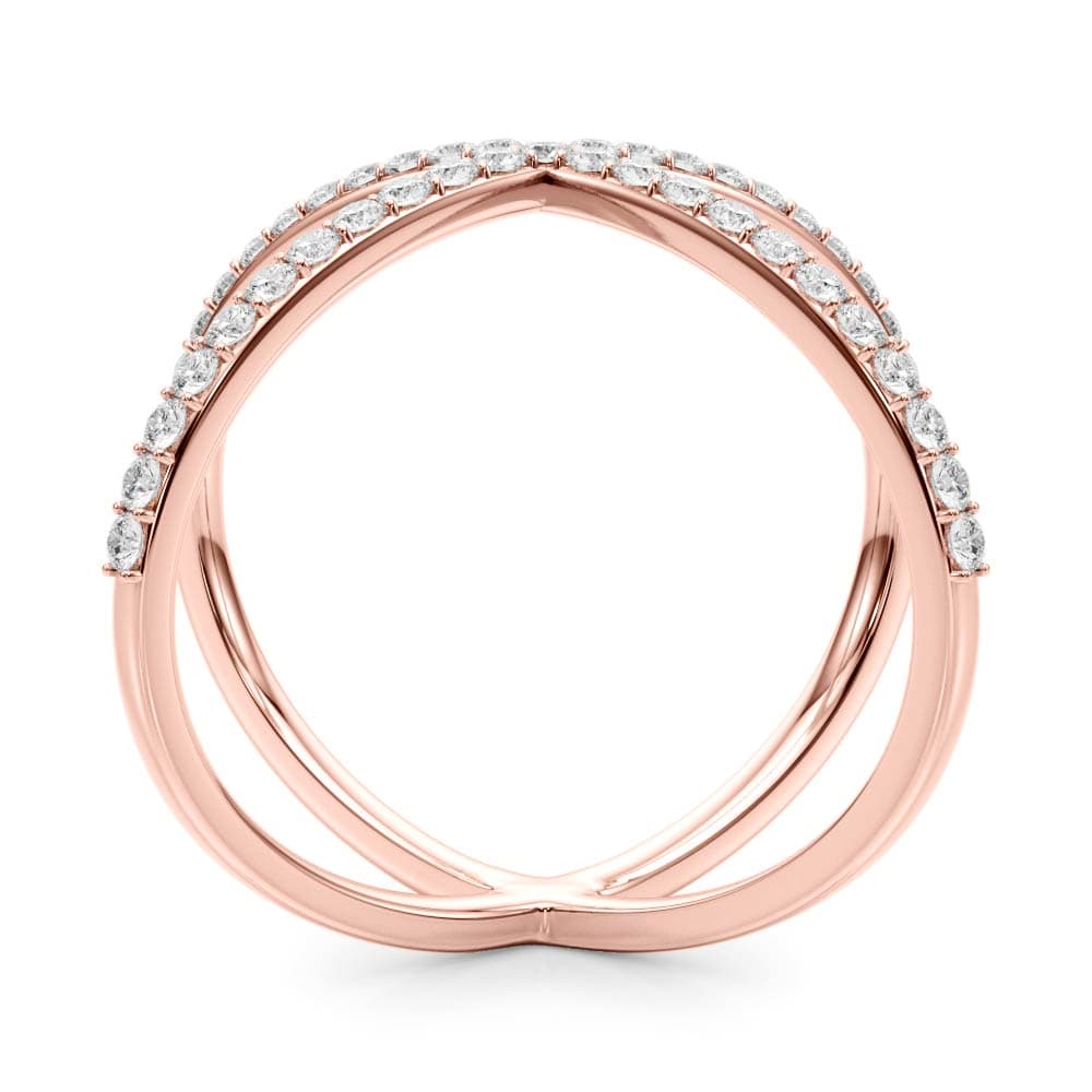 Criss Cross Diamond Ring (0.45 ct. tw.), Side view in rose gold