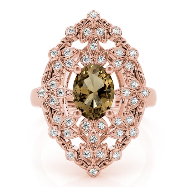Nature Inspired Leaf Shaped Fashion Ring (0.2 ct. tw.), On hand view in rose gold