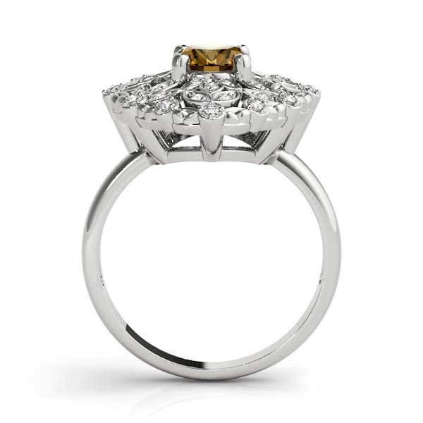 Nature Inspired Leaf Shaped Fashion Ring (0.2 ct. tw.), Side view in white gold or platinum