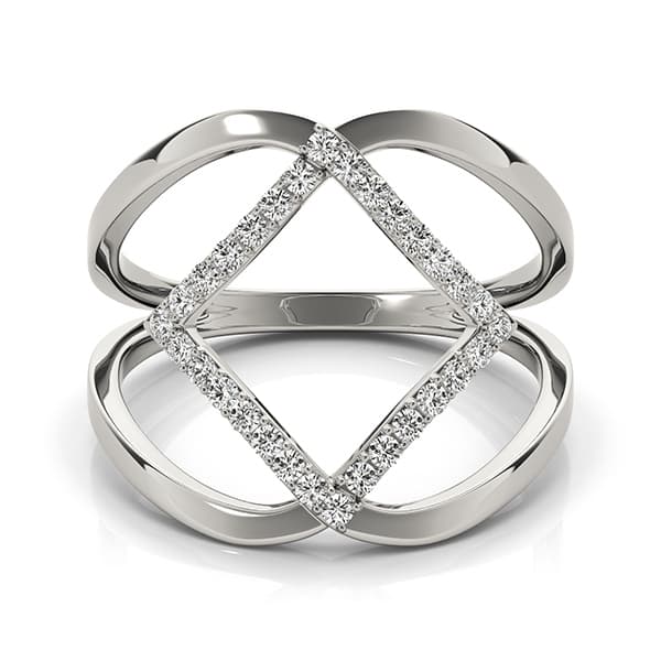 Diamond Fashion Fashion Rings (0.18 ct. tw.), Side view in white gold or platinum
