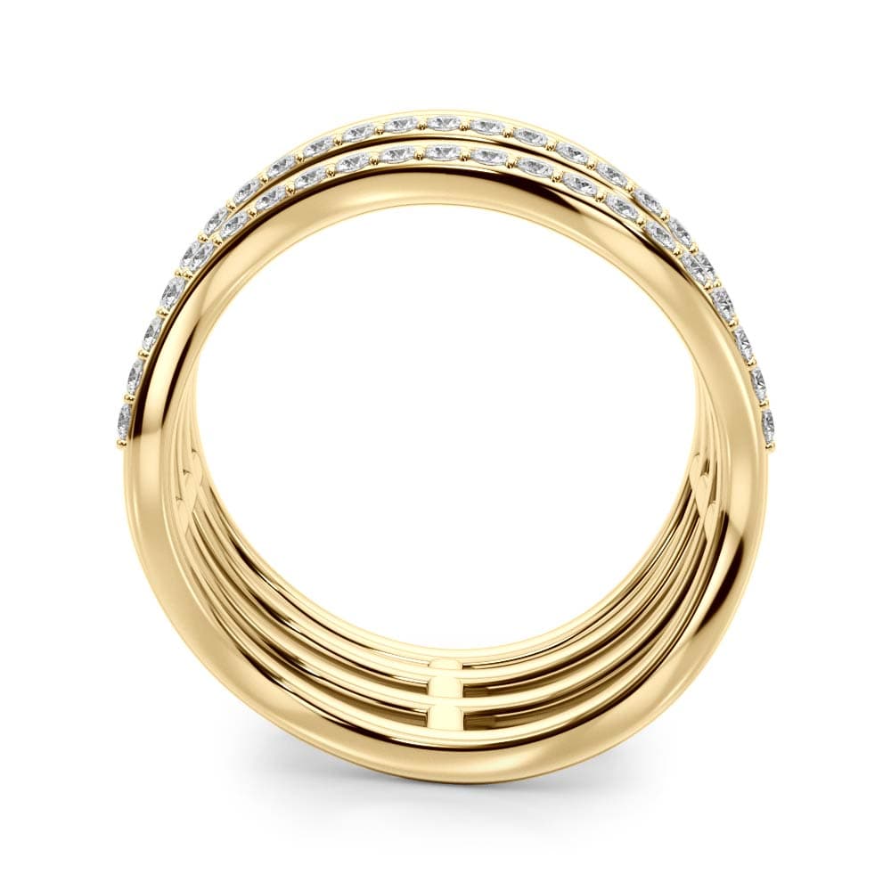 Multi-Row Wavy Fashion Band (0.42 ct. tw.), Side view in yellow gold