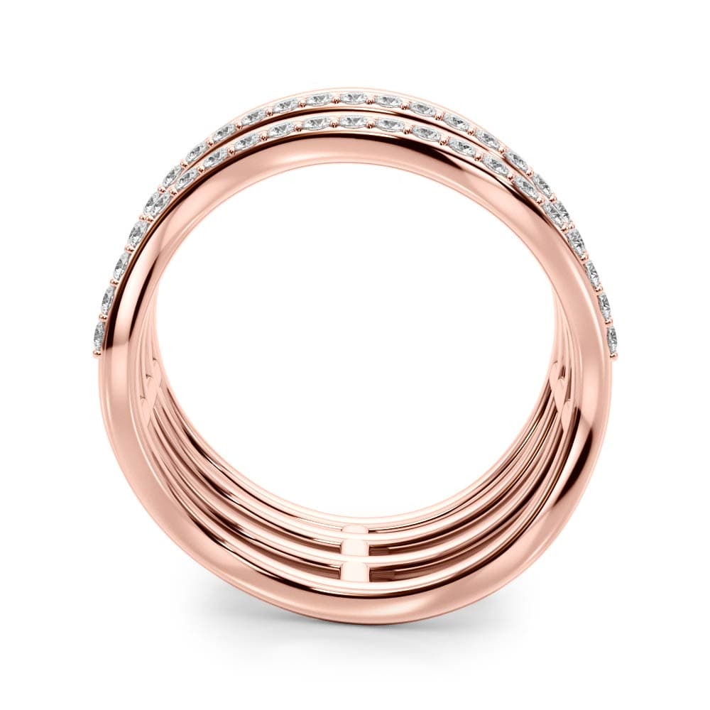 Multi-Row Wavy Fashion Band (0.42 ct. tw.), Side view in rose gold