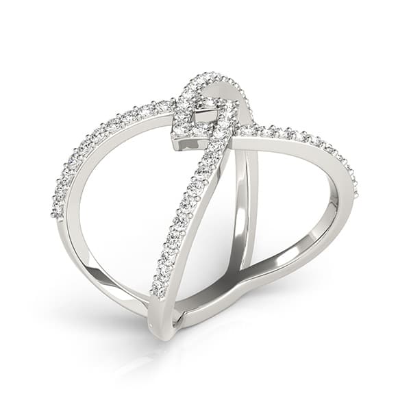 Multi-Row Split Shank Fashion Ring (1/2 ct. tw.), On hand view in white gold or platinum