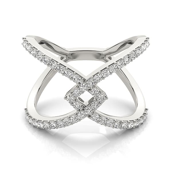Multi-Row Split Shank Fashion Ring (1/2 ct. tw.), Side view in white gold or platinum