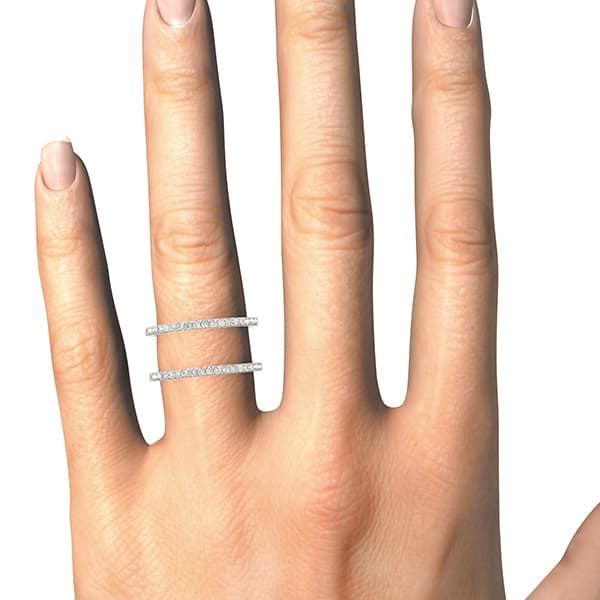 Wraps & Inserts Open Concept Wedding Ring (1/3 ct. tw.), Top view in white gold or platinum