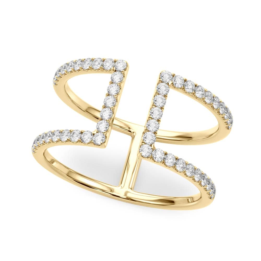 Open Concept Fashion Ring (1/2 ct. tw.), Front view in yellow gold