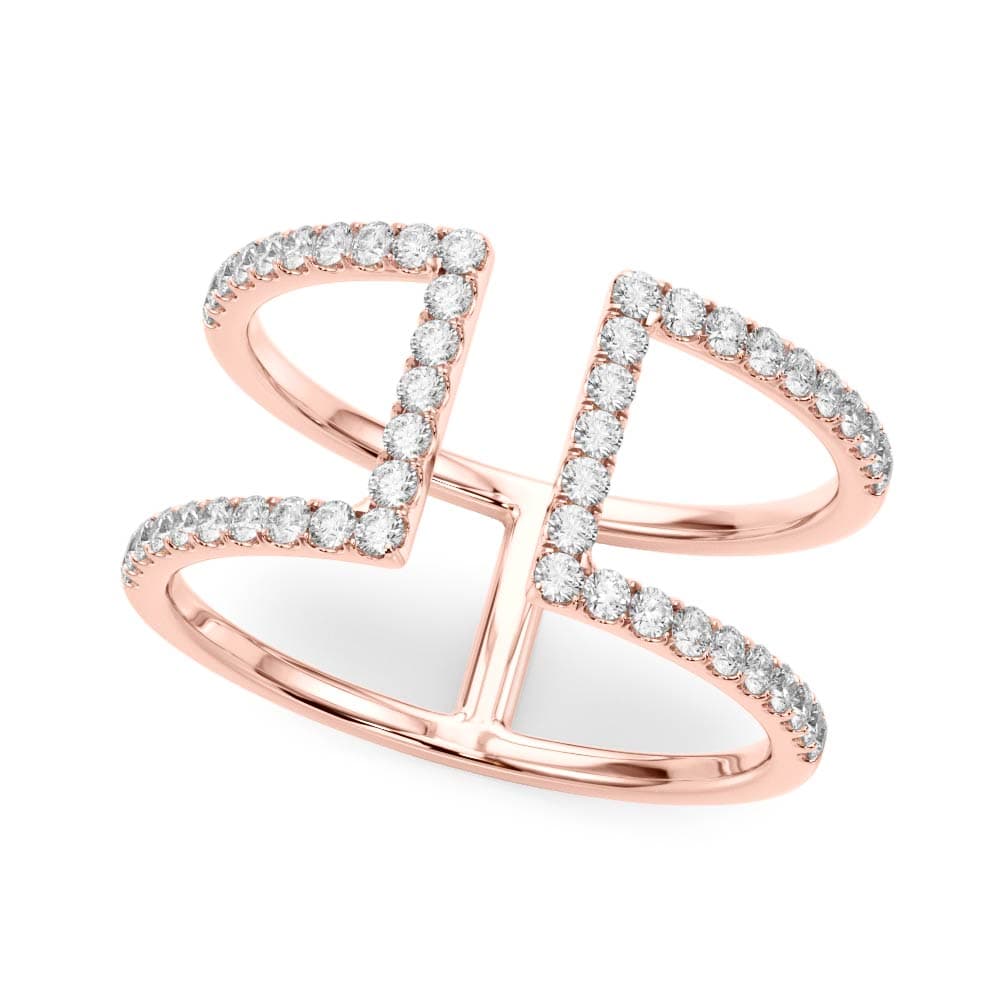 Open Concept Fashion Ring (1/2 ct. tw.), Front view in rose gold