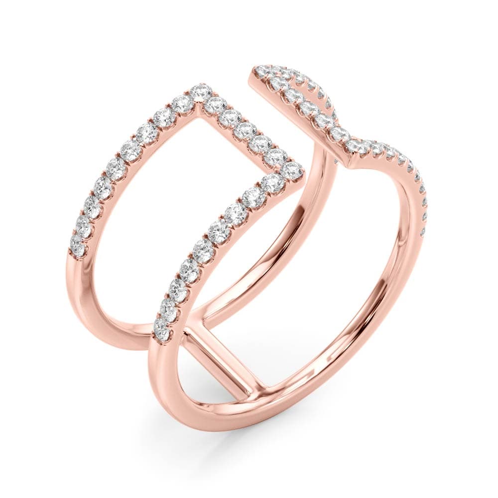 Open Concept Fashion Ring (1/2 ct. tw.), Angle view in rose gold
