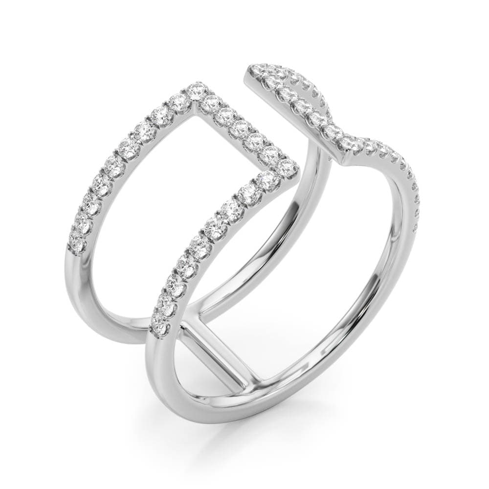 Open Concept Fashion Ring (1/2 ct. tw.), Angle view in white gold or platinum