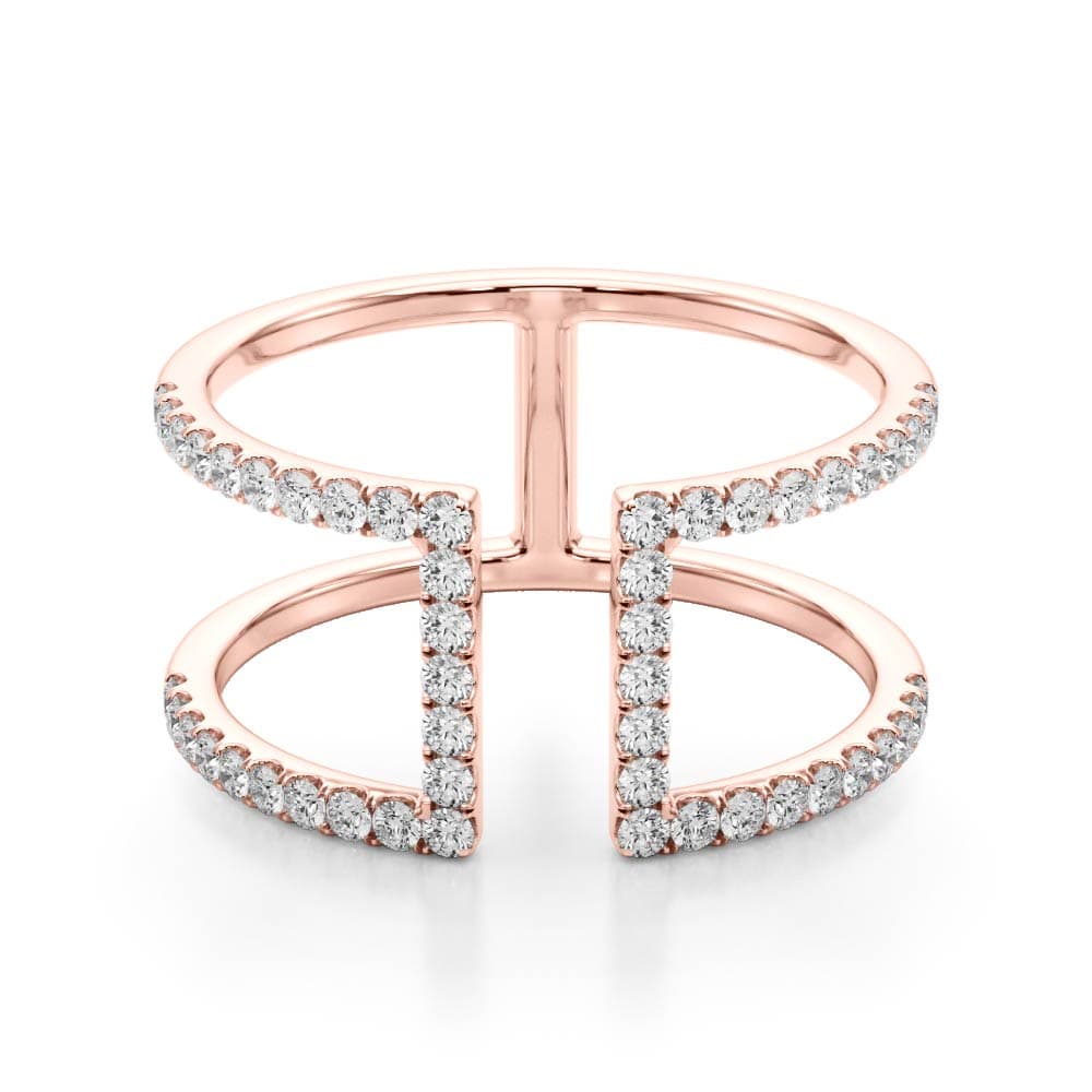 Open Concept Fashion Ring (1/2 ct. tw.), On hand view in rose gold
