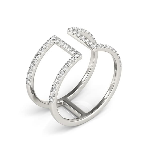 Open Concept Fashion Ring (1/2 ct. tw.), On hand view in white gold or platinum