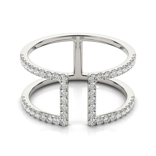Open Concept Fashion Ring (1/2 ct. tw.), Side view in white gold or platinum