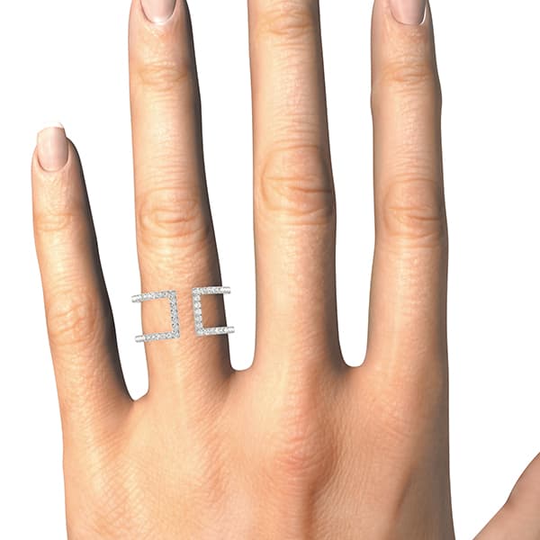 Open Concept Fashion Ring (1/2 ct. tw.), Top view in white gold or platinum