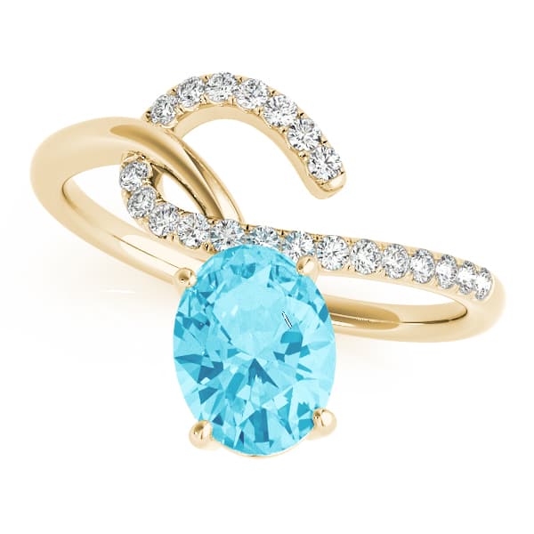 8x6 Oval Ring (0.18 ct. tw.), Front view in yellow gold