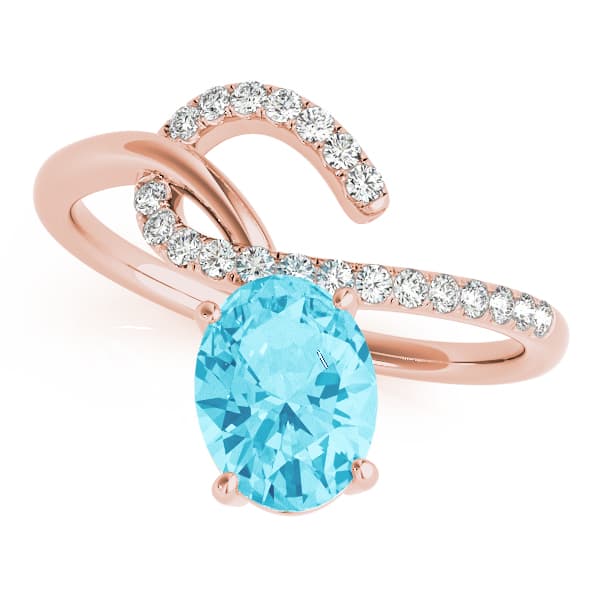8x6 Oval Ring (0.18 ct. tw.), Front view in rose gold