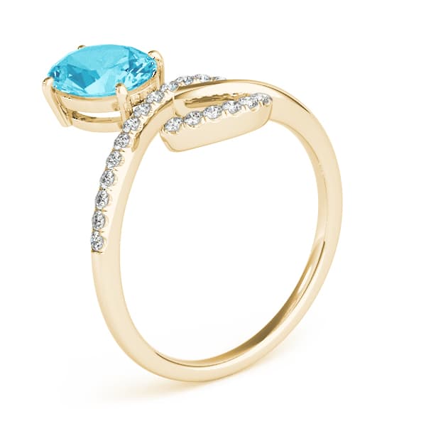 8x6 Oval Ring (0.18 ct. tw.), Angle view in yellow gold