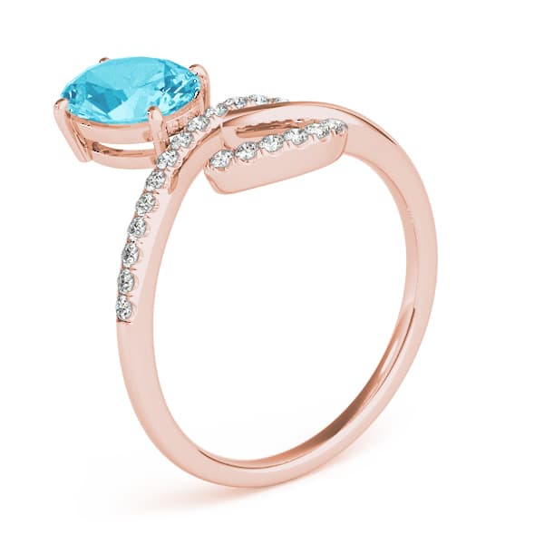 8x6 Oval Ring (0.18 ct. tw.), Angle view in rose gold