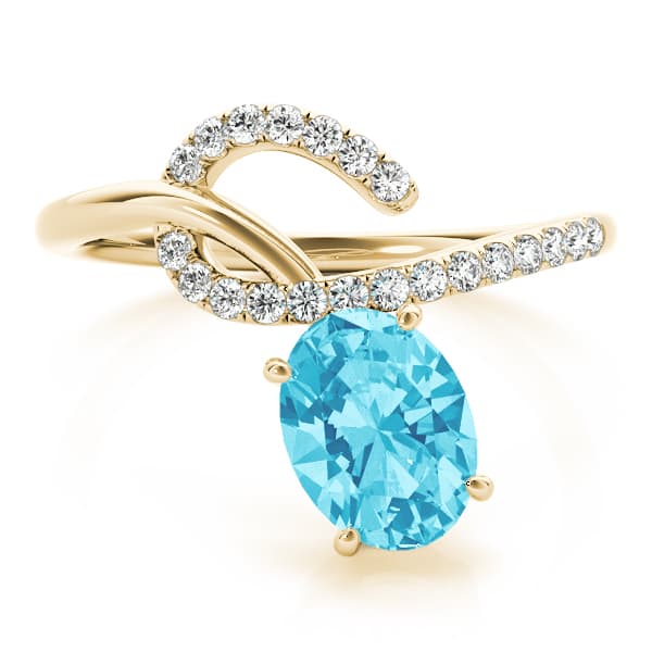 8x6 Oval Ring (0.18 ct. tw.), On hand view in yellow gold