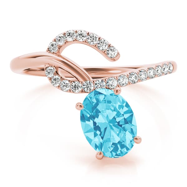 8x6 Oval Ring (0.18 ct. tw.), On hand view in rose gold