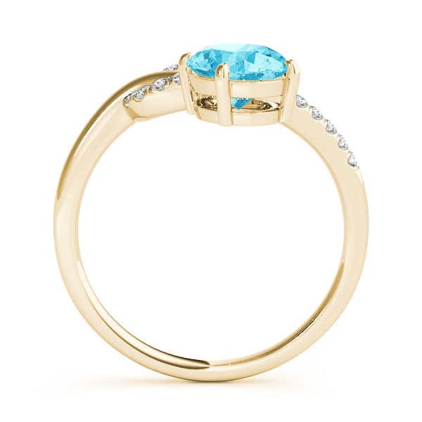 8x6 Oval Ring (0.18 ct. tw.), Side view in yellow gold