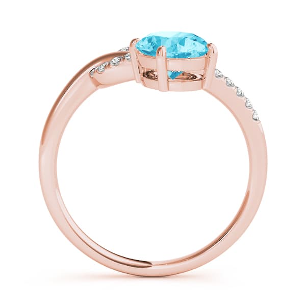 8x6 Oval Ring (0.18 ct. tw.), Side view in rose gold