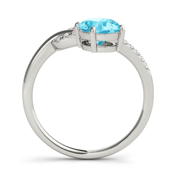 8x6 Oval Ring (0.18 ct. tw.), Side view in white gold or platinum