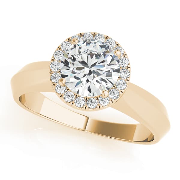 Solitaire Engagement Ring, style 84729, Front view in yellow gold