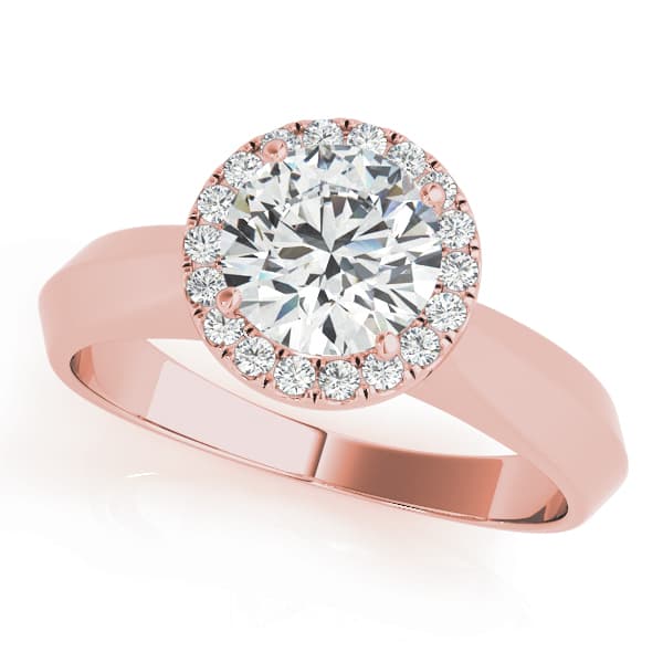 Solitaire Engagement Ring, style 84729, Front view in rose gold