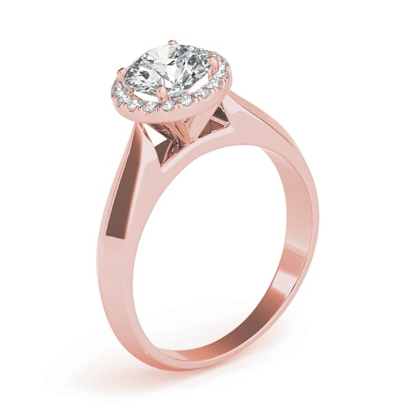 Solitaire Engagement Ring, style 84729, Angle view in rose gold
