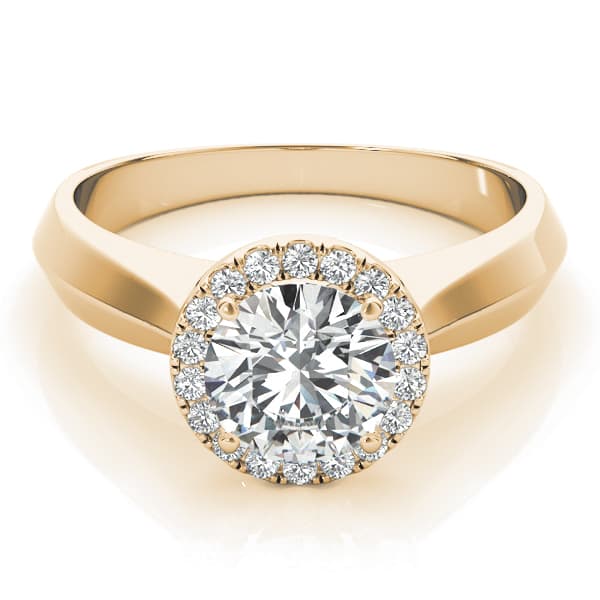 Solitaire Engagement Ring, style 84729, On hand view in yellow gold