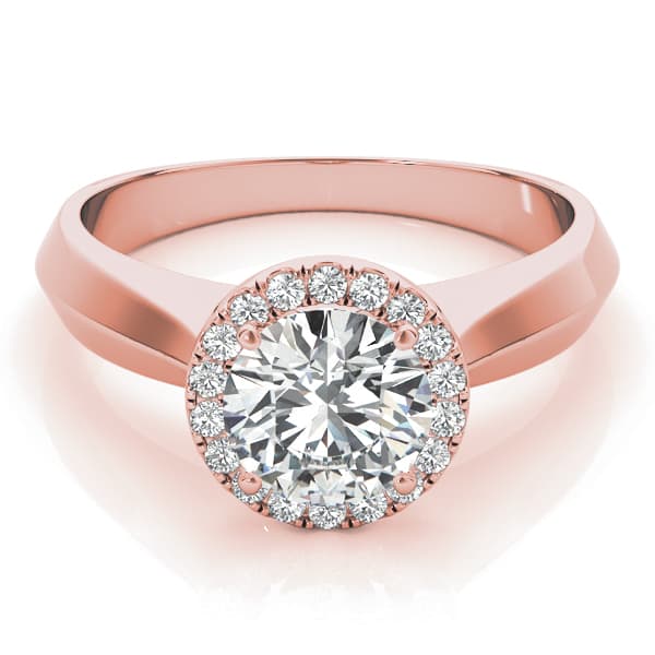 Solitaire Engagement Ring, style 84729, On hand view in rose gold