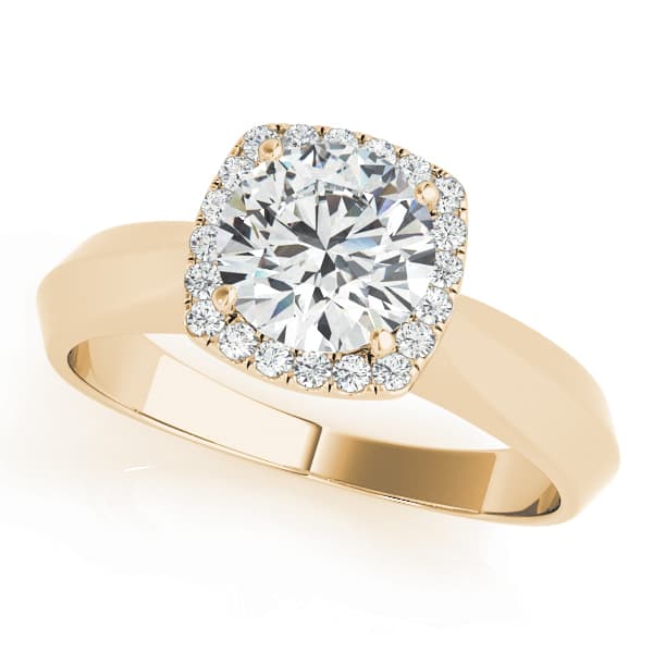 Solitaire Engagement Ring, style 84730, Front view in yellow gold