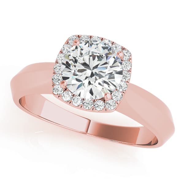 Solitaire Engagement Ring, style 84730, Front view in rose gold