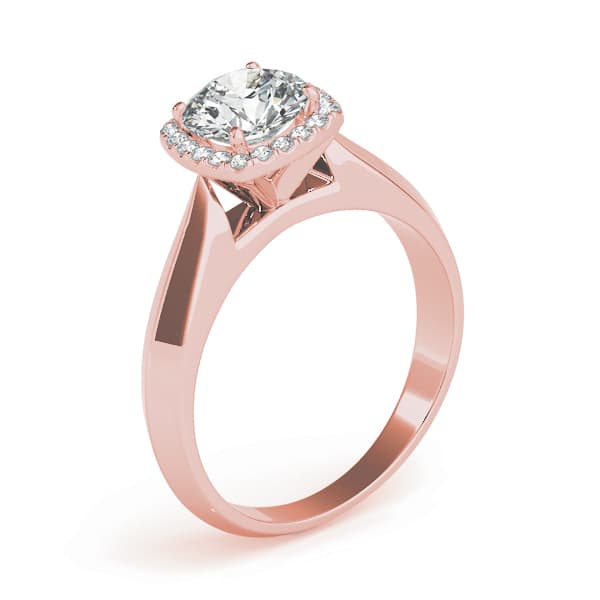 Solitaire Engagement Ring, style 84730, Angle view in rose gold
